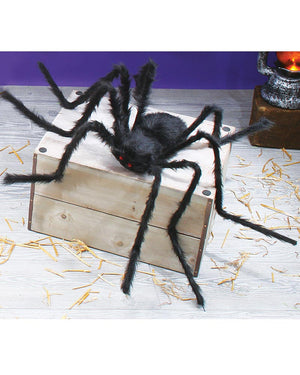 Black Hairy Spider with Posable Legs 1m