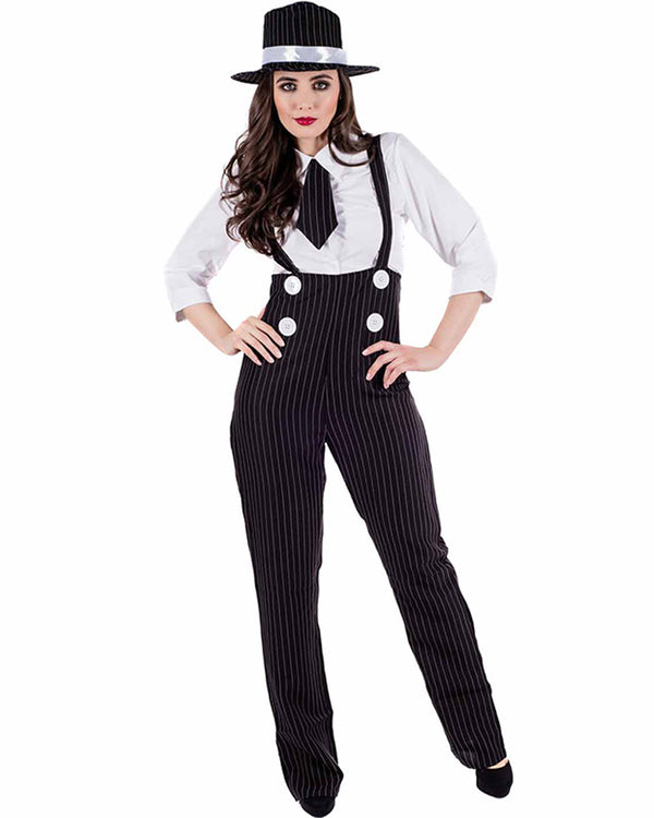 20s Pinstripe Lady Gangster Womens Costume