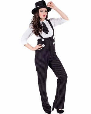 20s Pinstripe Lady Gangster Womens Costume