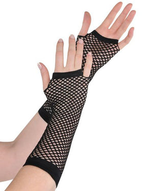 Black Long Fishnet Gloves