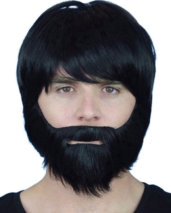 70s Black Synthetic Beard with Elastic