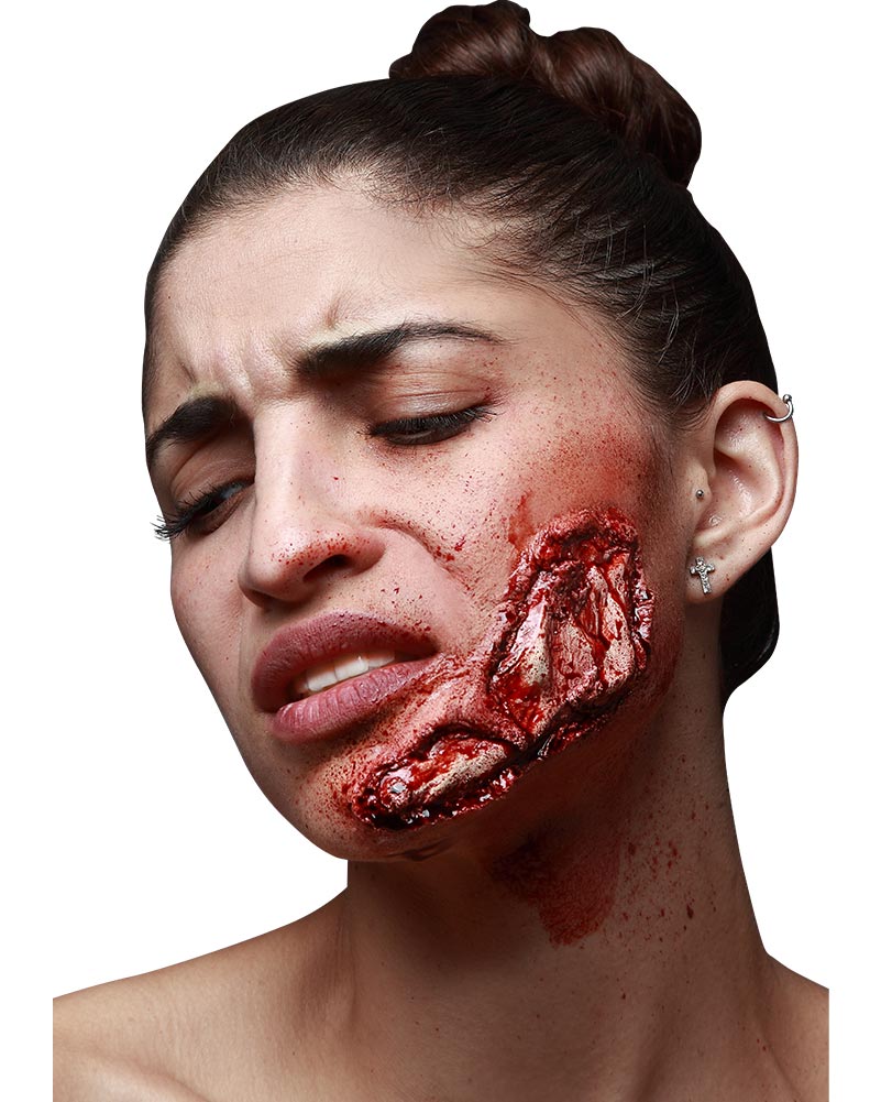 Blasted Cheek Luxury FX Appliance Transfer Prosthetic Wound
