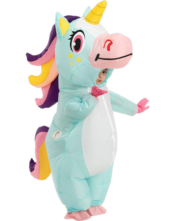 Blue Unicorn Inflatable Kids Costume