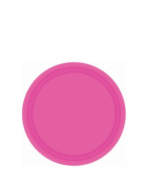 Bright Pink 17cm Round Paper Plates Pack of 20