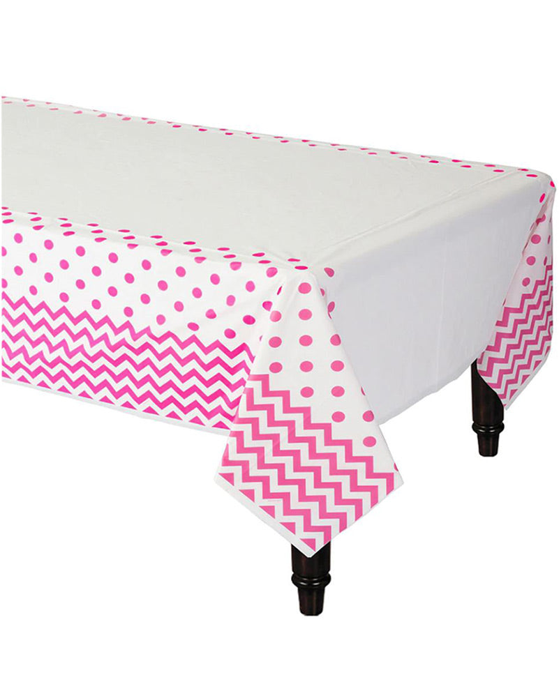 Bright Pink Chevron Tablecover