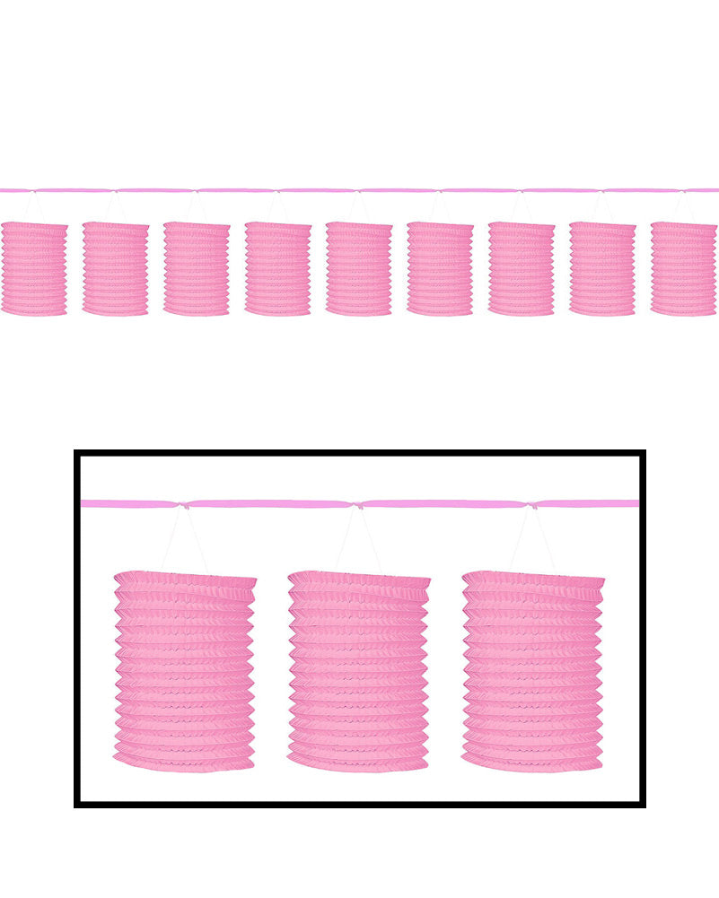 Bright Pink Paper Lantern Garland
