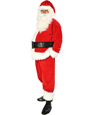 Complete Premium Velvet Santa Plus Size Suit and Accessory Christmas Bundle