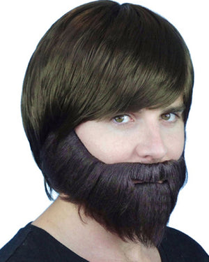 70s Brown Synthetic Beard with Elastic