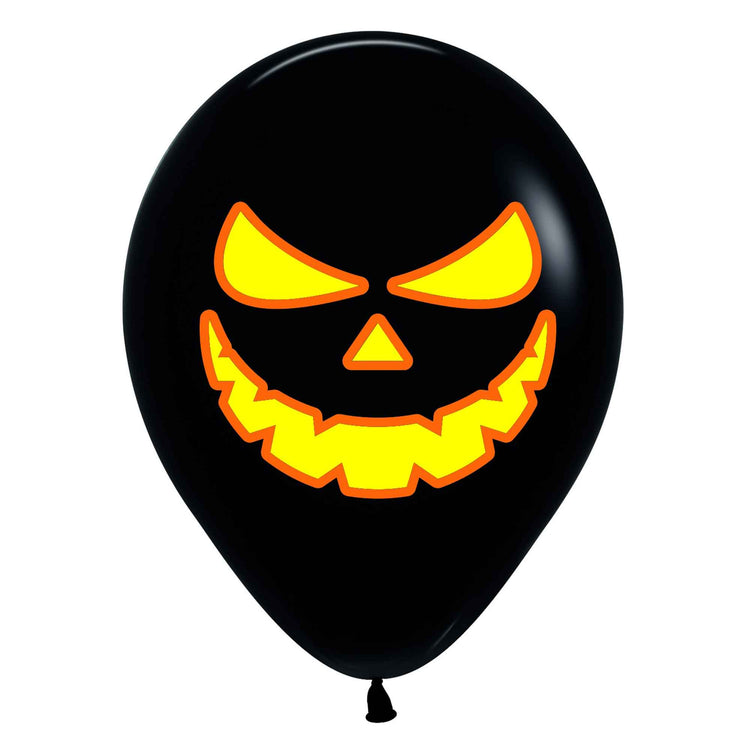 Pumpkin Scary Face 30cm Balloons Pack of 12