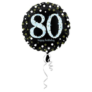 80th Sparkling Holographic Standard Foil Balloon
