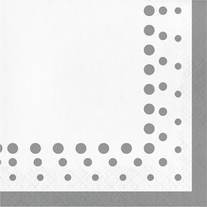 Christmas Sparkle and Shine Silver Lunch Napkin Pack of 16