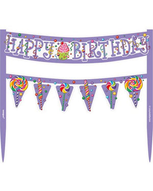 Candy Party Happy Birthday Cake Topper