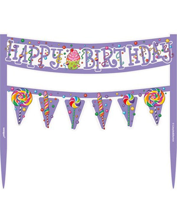 Candy Party Happy Birthday Cake Topper