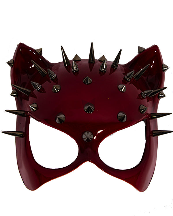 Cat Gloss Mask with Red Spikes