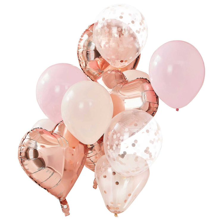 Mix It Up Rose Gold And Blush Balloon Bundle Pack of 12
