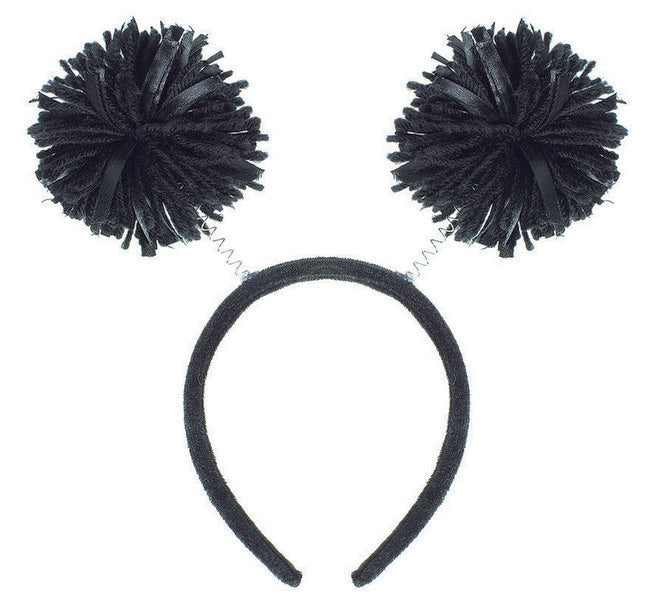 Team Spirit Pom Pom Headbopper Headband Black