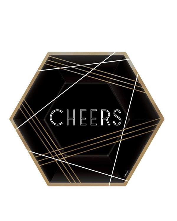 Cheers 23cm Hexagon Paper Dinner Plates Pack of 10