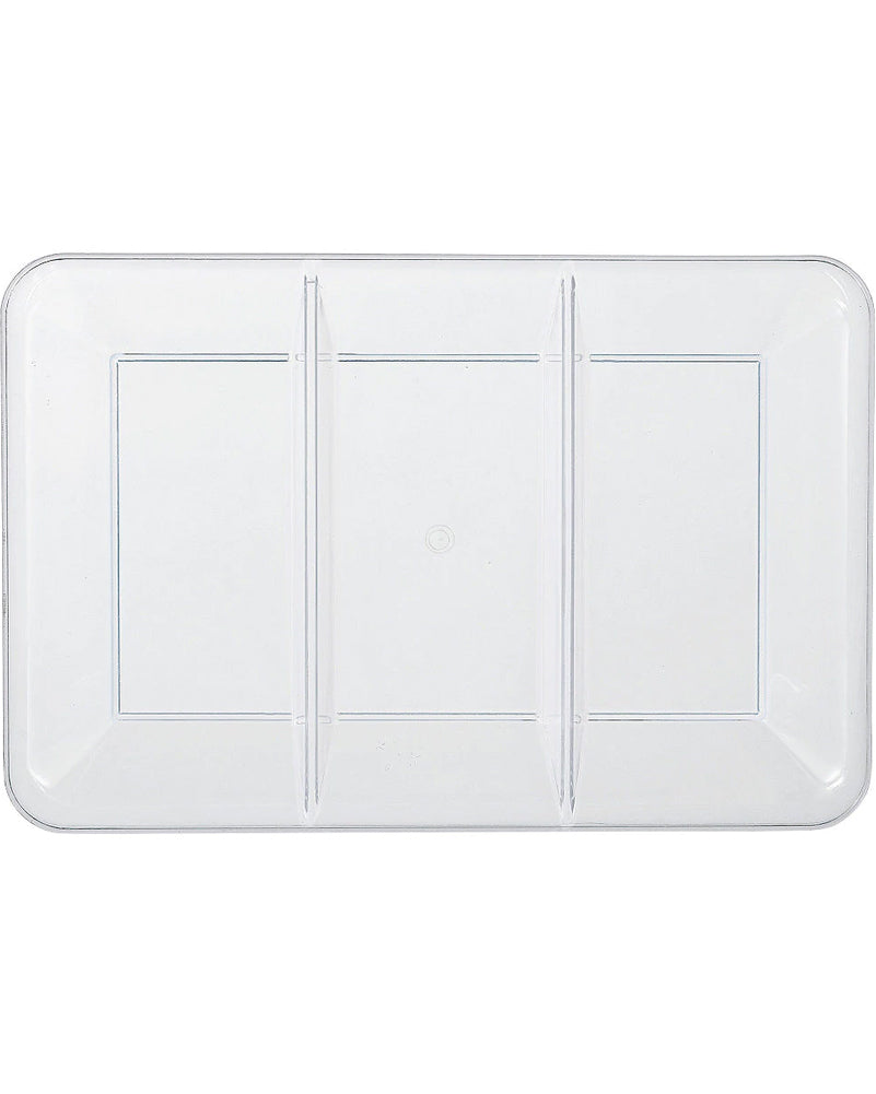 Clear Rectangular Plastic Compartment Tray 35cm