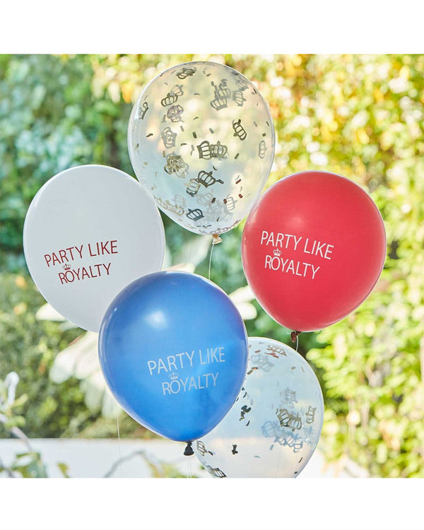 Coronation Party Latex Balloons Pack of 5