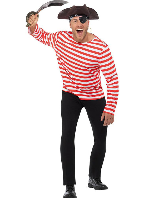 Multi Character Red and White Striped Shirt