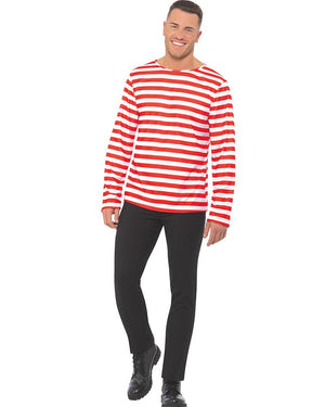 Multi Character Red and White Striped Shirt
