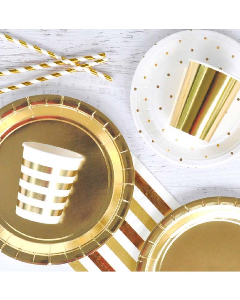 Gold Foil 300ml Cups Pack of 10