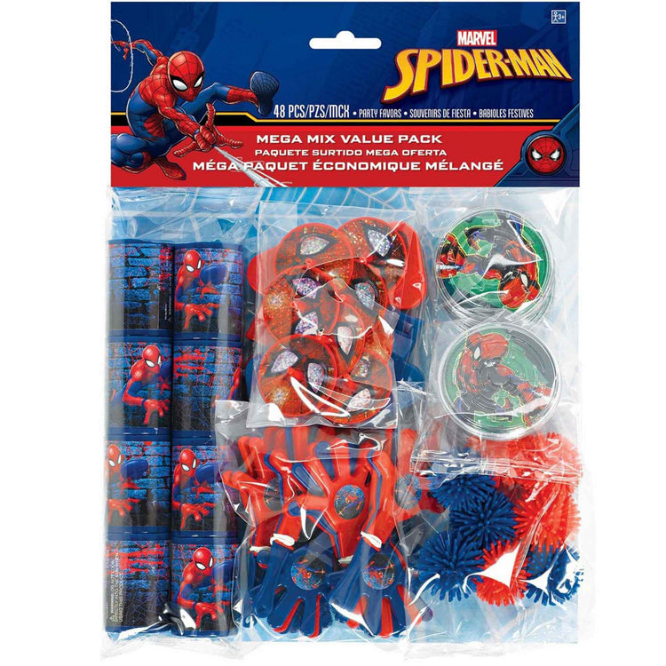 Spiderman Webbed Wonder Mega Mix Party Favours Pack of 48