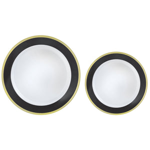 Premium Plastic Plates Hot Stamped with Jet Black Border Pack of 20