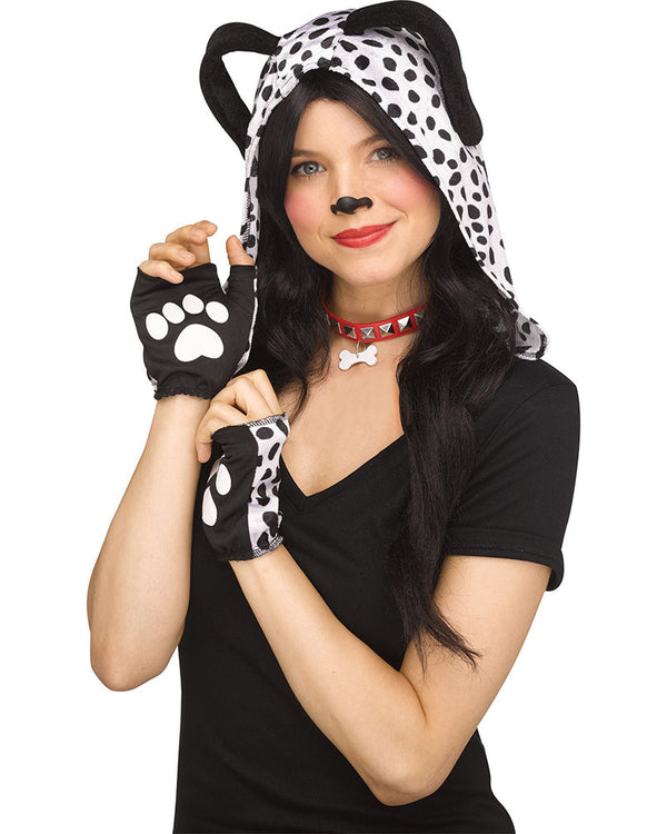 Dalmatian Spotted Sweetie Hood Collar and Mitts Instant Accessory Set
