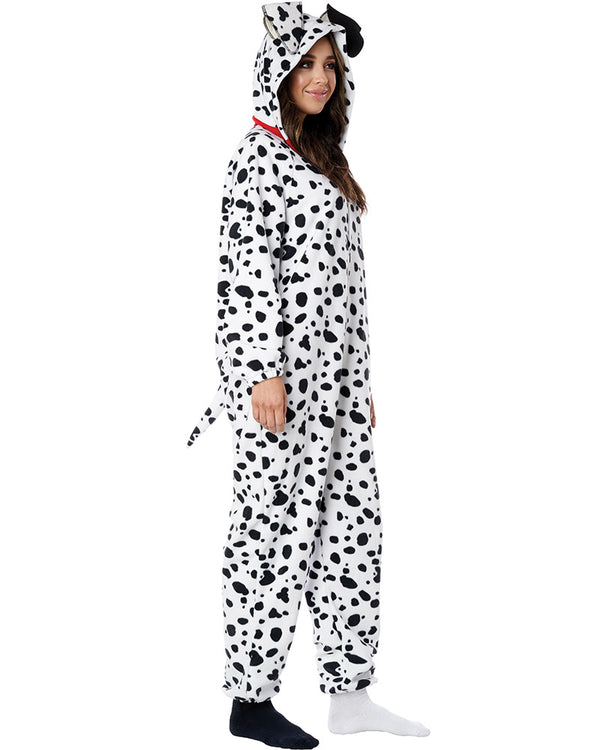 Dalmatian Fleece Jumpsuit Adult Costume