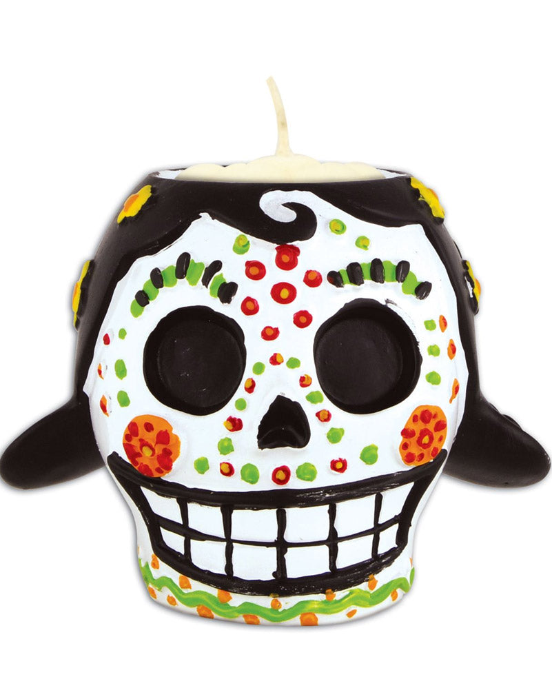 Day of the Dead Female Tea Light Holder 7cm
