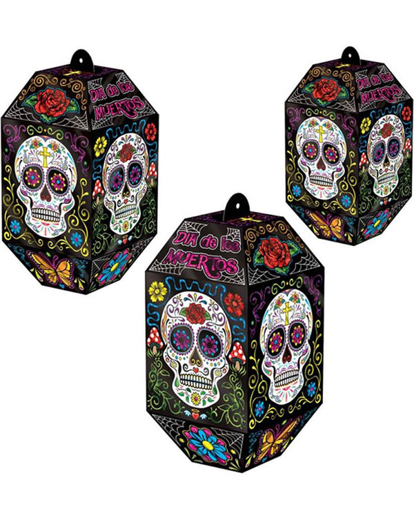 Day Of The Dead Foil Paper Lanterns Pack of 3