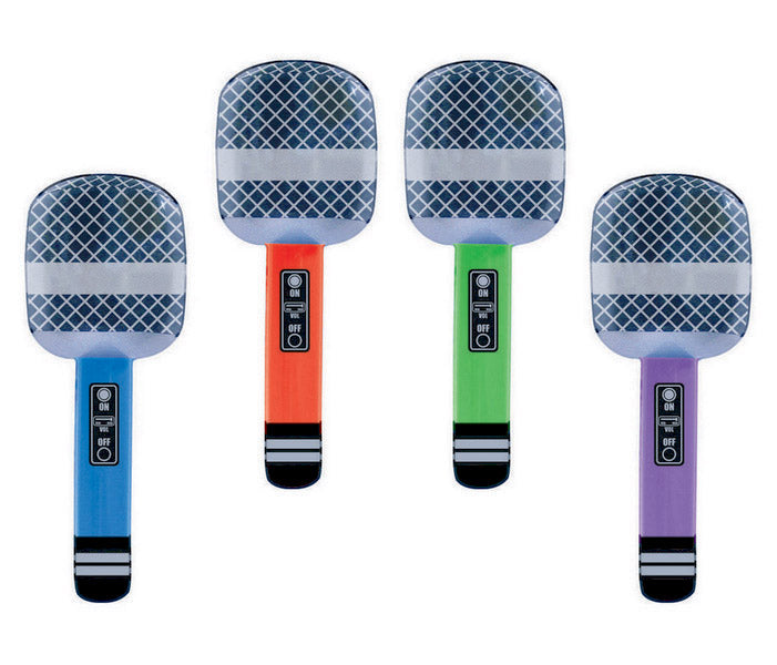 Assorted Inflatable Microphones Pack of 4