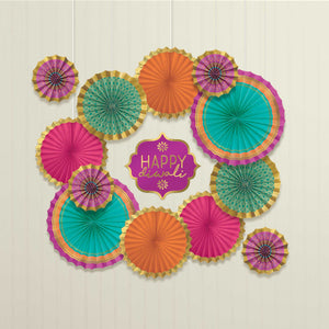 Diwali Paper Fans Decorating Kit Pack of 13