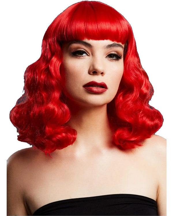 40s Deluxe Fever Red Bettie Wig