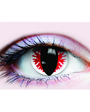 Devil Primal 14mm White and Red Contact Lenses