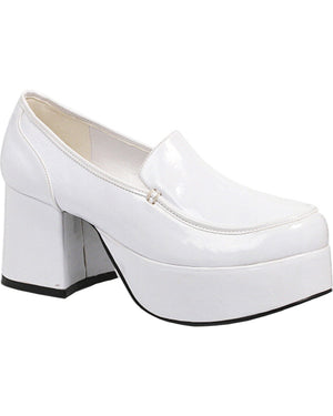 70s Disco White Platform Mens Shoes