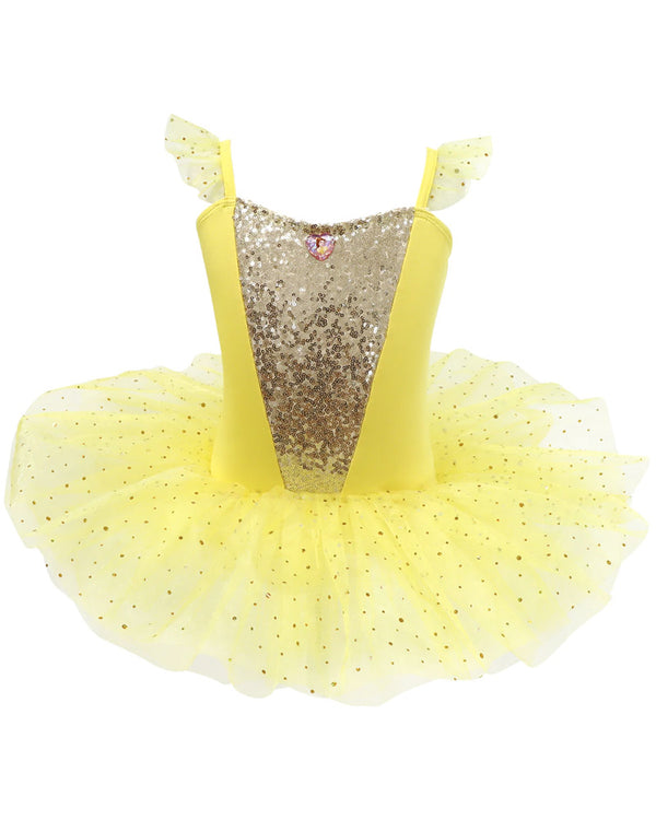 Disney Princess Belle Sparkling Tutu Dress Girls Costume
