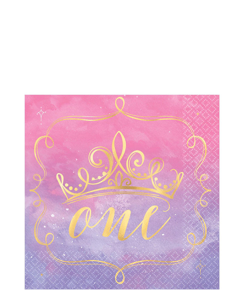 Disney Princess Once Upon A Time 1st Birthday Lunch Napkins Pack of 16