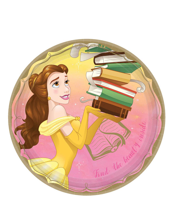 Disney Princess Once Upon A Time Belle 23cm Plates Pack of 8