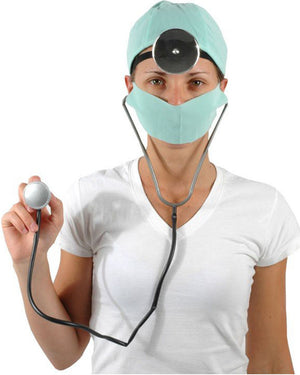 Doctors Reflector Cap Mask and Stethoscope Set