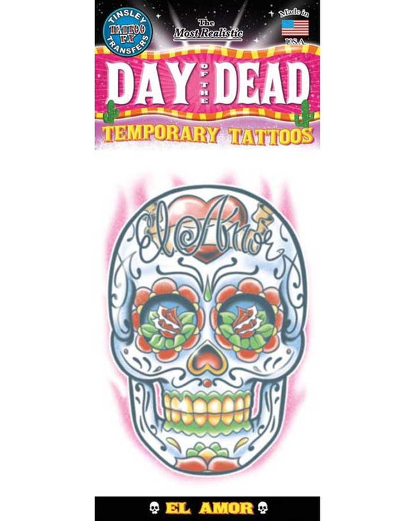 Day of The Dead El Amor Temporary Tattoo
