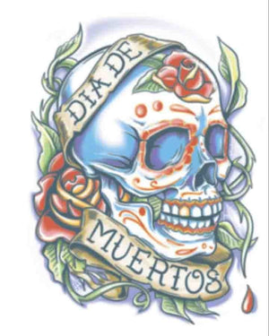 La Rosa Day of the Dead Temporary Tattoo