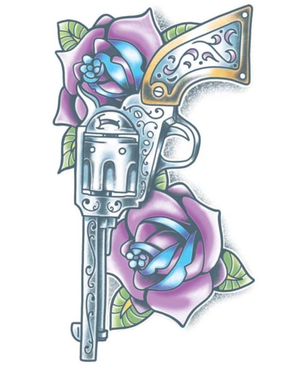 Day of the Dead Pistola Temporary Tattoo