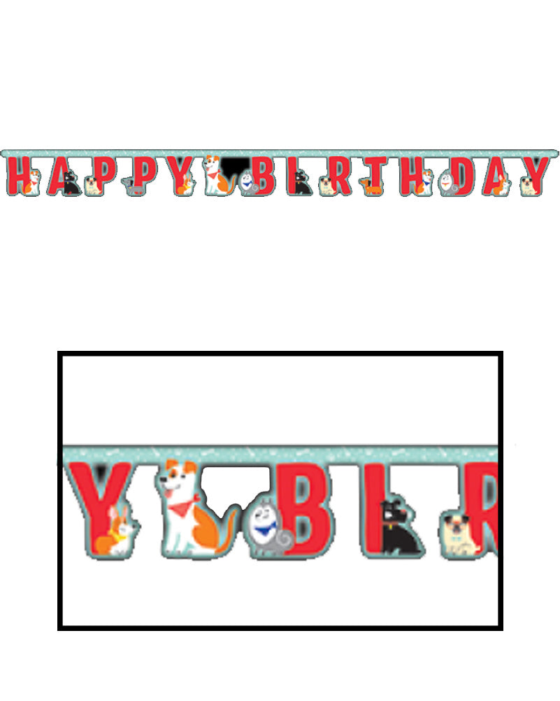 Dog Party Happy Birthday Jointed Banner 2.2m