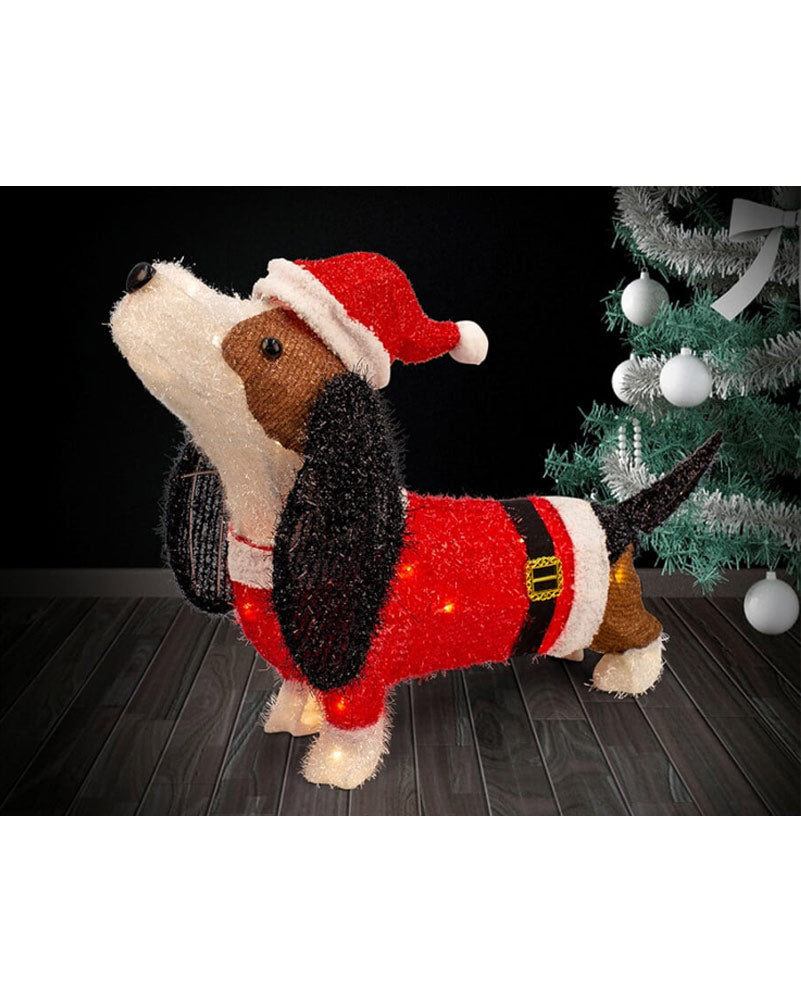 Dog Santa Suit Christmas LED Tinsel 65cm