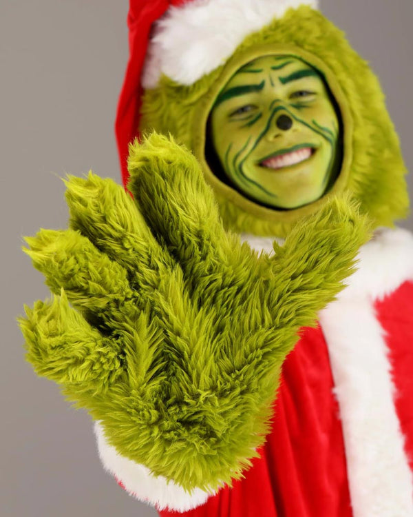 Dr Seuss The Grinch Santa Open Face Adult Christmas Costume