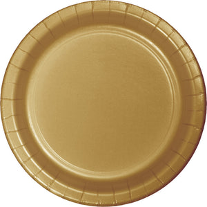 Glittering Gold Round Paper Plate 22cm Pack of 24