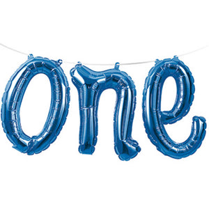 1st Birthday Blue One Balloon Hanging Kit 1.5m