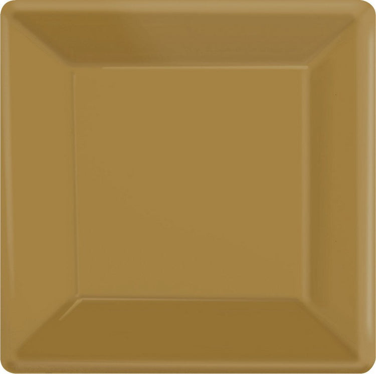 Paper Plates 26cm Square 20CT - Gold Pack of 20